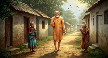 Sai Baba Indian God background