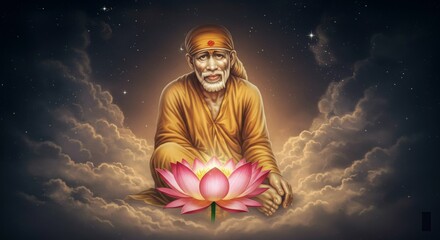 Sai Baba Indian God background
