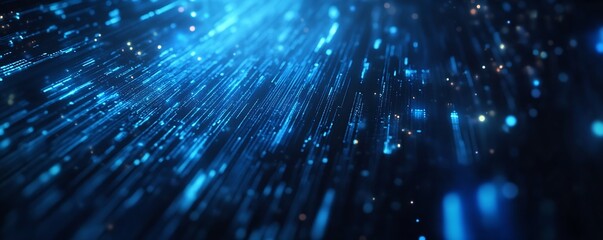 Fototapeta premium Futuristic Background with Brilliant Blue Light Beams Creating a Science Fiction Atmosphere : Generative AI