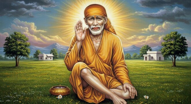 Sai Baba Indian God background