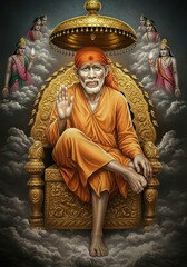 Fototapeta premium Sai Baba Indian God background