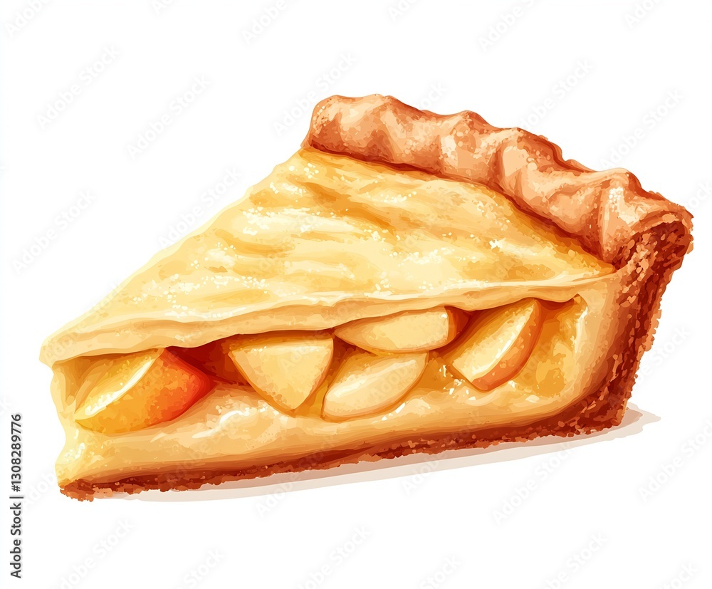 Poster Artistic Representation of a Slice of Apple Pie with Rich Filling : Generative AI