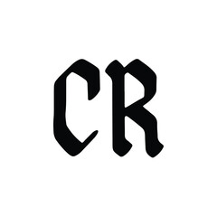 CR monogram logo design letter text name symbol monochrome logotype alphabet character simple logo