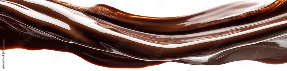 Fototapete silky smooth flow of dark chocolate in an elegant swirl and fluid movement : generative ai