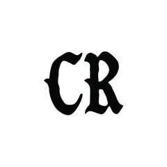 CR monogram logo design letter text name symbol monochrome logotype alphabet character simple logo