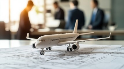 Detailed view of a scale model airplane positioned elegantly on a brightly colored table surface in a cozy setting