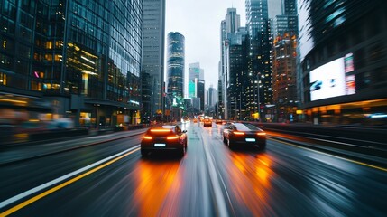 Fast Cars  Cityscape  Urban Driving  Night  Motion Blur  Speed  Technology  Transportation