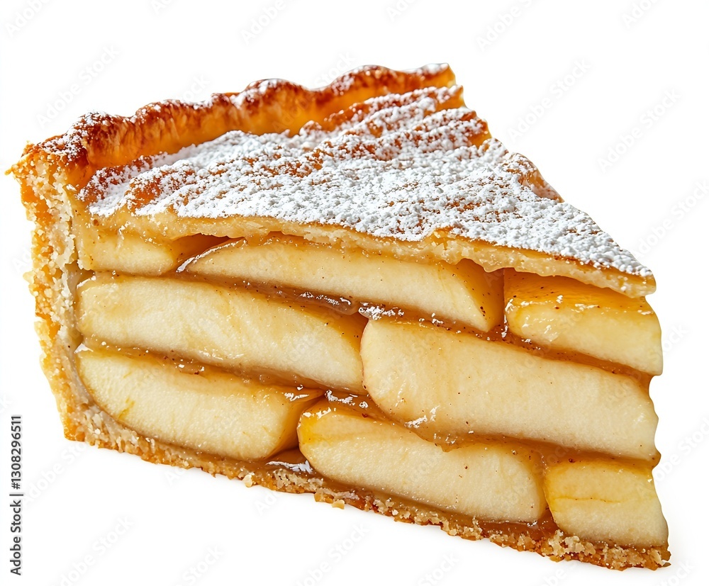 Poster delicious slice of apple pie with flaky crust and sweet apple filling : generative ai