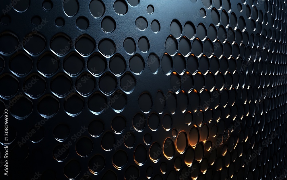 Aufkleber stylish black bubble texture background with subtle light effects : generative ai