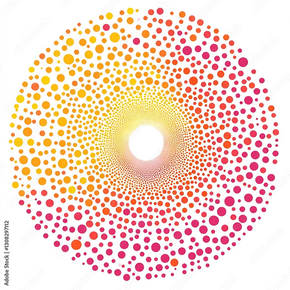 Poster Colorful Circular Dots Creating a Vibrant Gradient Pattern with a Central Focus Point : Generative AI