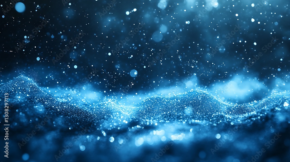 Poster cool blue glittery background with sparkling effects ideal for technology and modern design needs : 