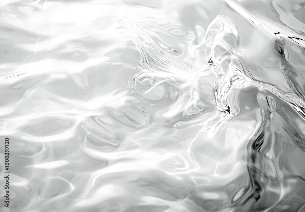 Poster abstract monochrome water surface with fluid reflections emphasizing elegance and tranquility : gene