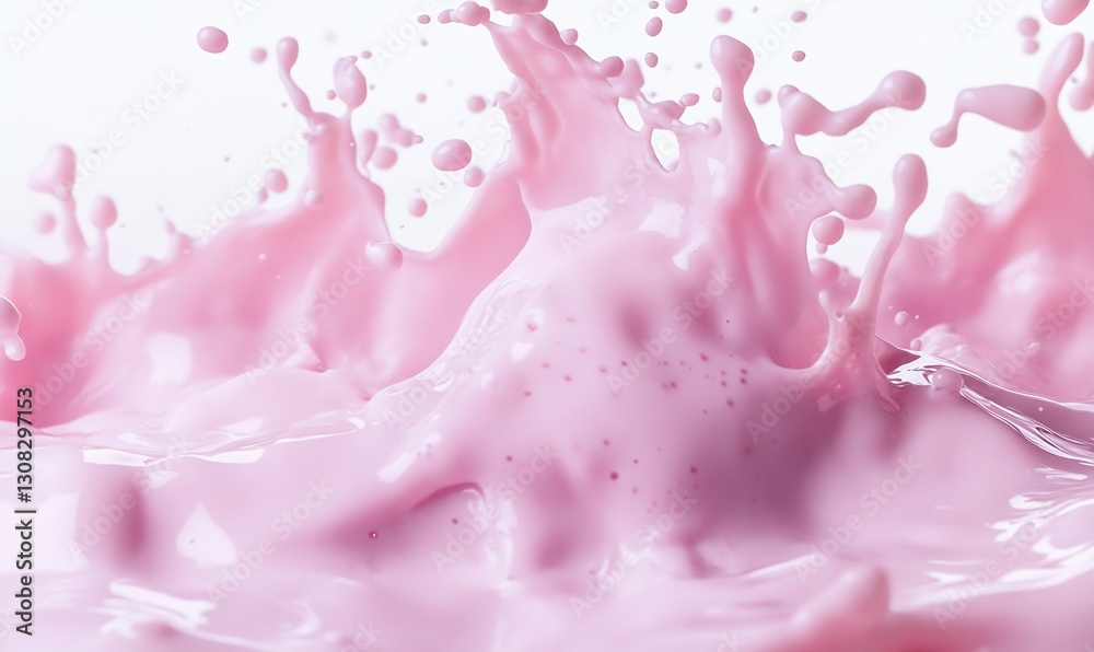 Poster Refined Pink Splash with Soft Hues Creating Captivating Visual Effects : Generative AI