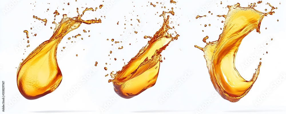 Aufkleber vibrant splash of golden liquid with dynamic movement and energy : generative ai