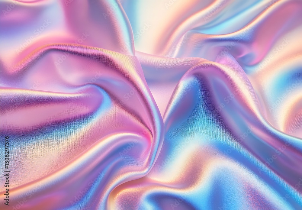 Poster luxurious silky texture featuring a harmonious blend of pastel blue pink and purple creating a stunn