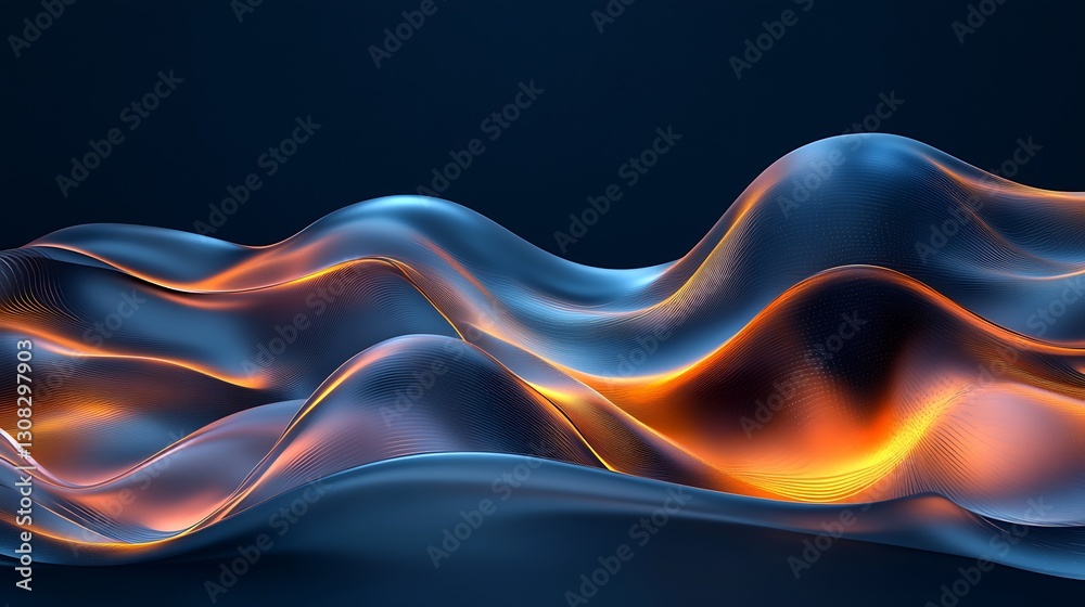 Leinwandbilder Elegant Colorful Wave Patterns in Smooth Motion Creating a Mystical Visual Experience : Generative AI