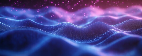 Naklejka premium Stunning wave patterns in pink and blue colors varying in light intensity for unique backgrounds : Generative AI