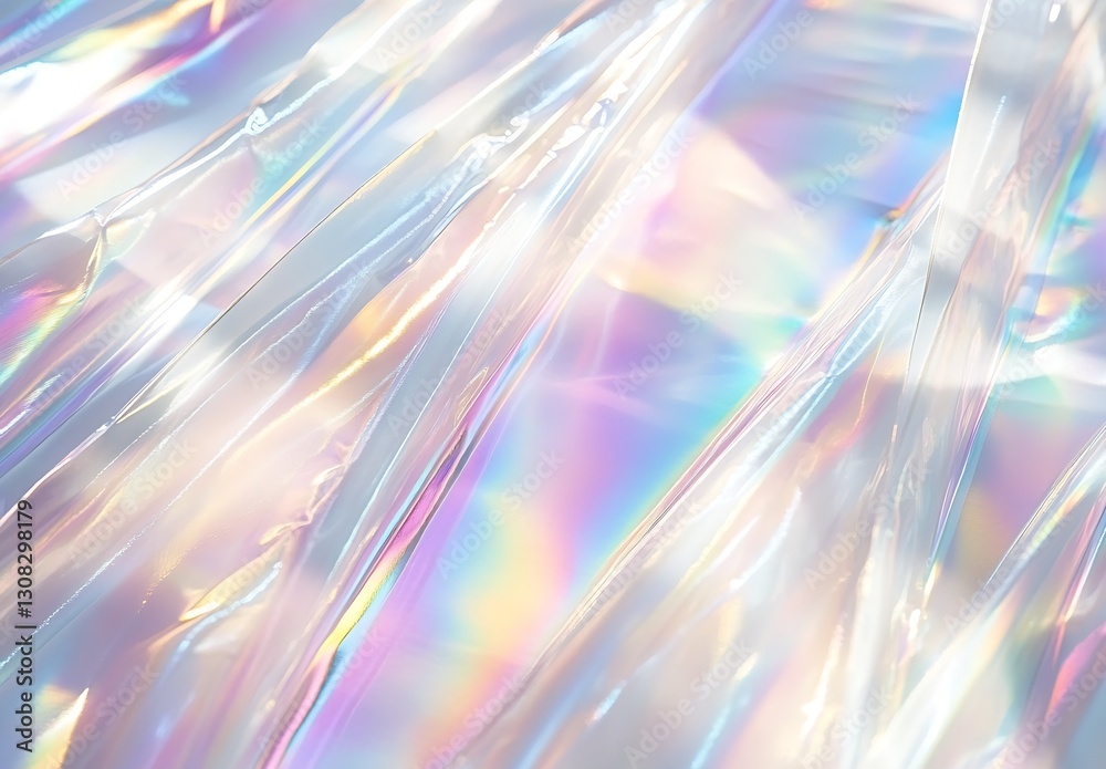 Poster Iridescent Plastic Texture with Colorful Reflections for Cutting Edge Graphic Design : Generative AI
