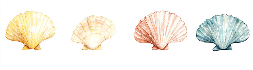 Seashell Watercolor Art Coastal Decor Inspiration