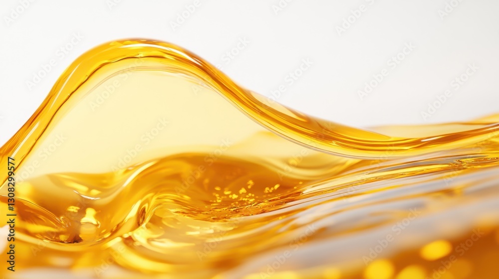 Canvas Prints golden liquid wave with glossy texture and fluid motion