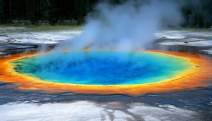 Spring's steaming beauty in nature's wonderland