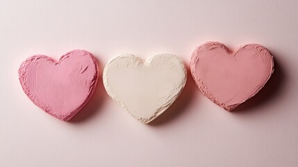 Fototapeta premium Colorful Heart Shapes on Soft Background for Romantic Themes