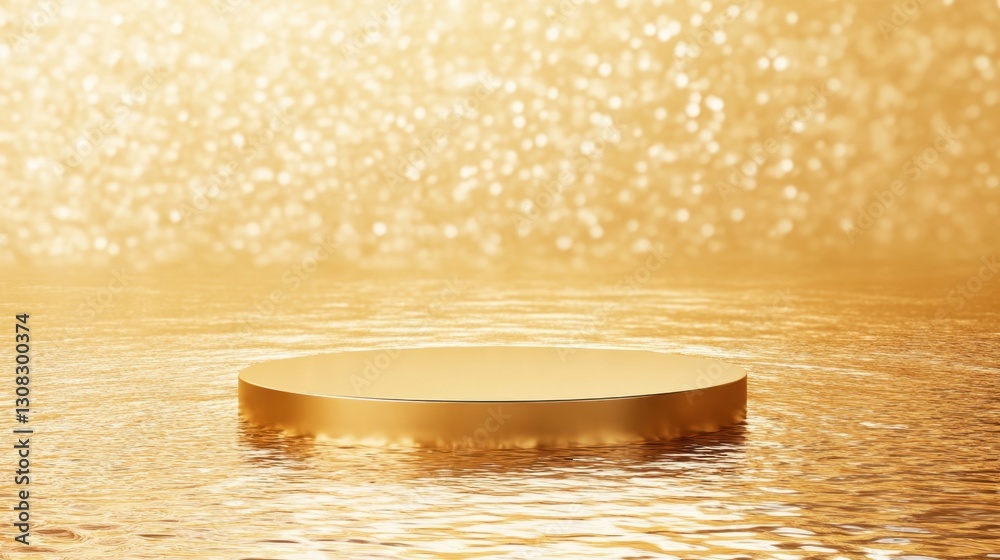 Canvas Prints glimmering golden surface in a serene water setting
