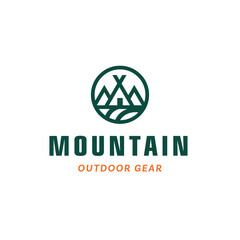 Campfire and Tent Logo for Outdoor Camping and Adventure Gear