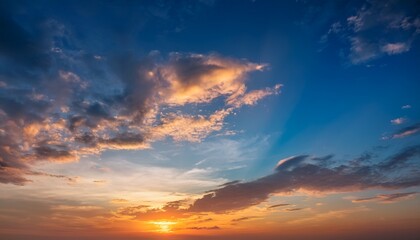 Obraz premium beautiful sunset sky with cloud nature sky backgrounds