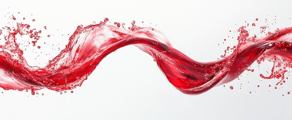 Thick Flow of Red Liquid Creating a Stunning Wave Effect with Brightness and Clarity : Generative AI