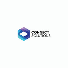 Connect Solution Gradient Colorful Logo