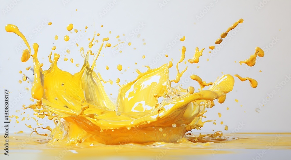 Aufkleber dynamic splash of vivid yellow paint capturing energy and creativity in abstract art style : generat