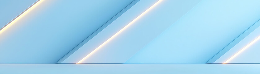 Dynamic lines and blue light modern interior space abstract image contemporary design elevated perspective visual art