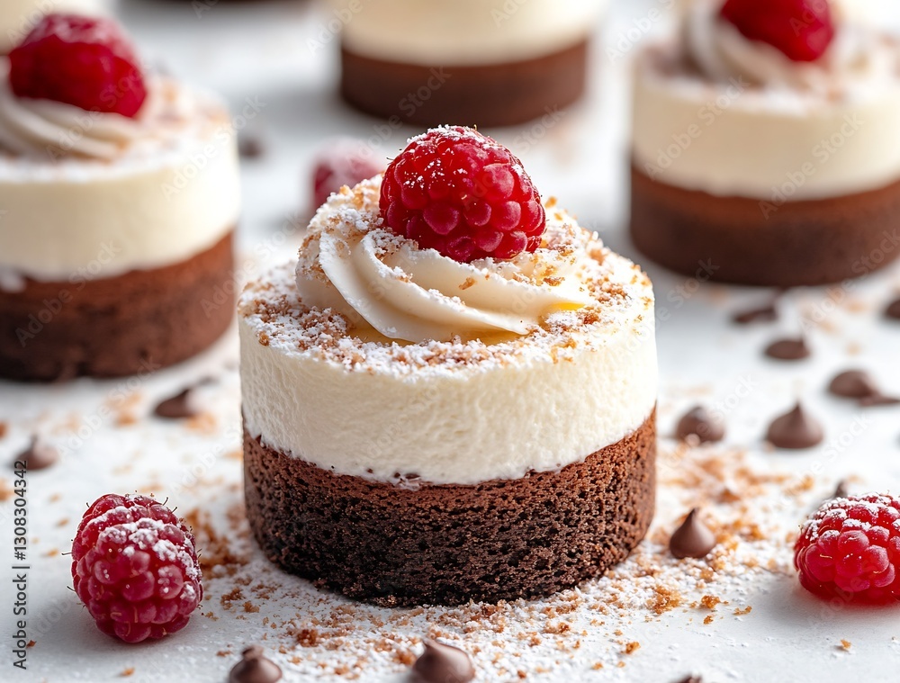 Poster decadent mini chocolate raspberry cheesecakes perfect for dessert lovers and special occasions : gen