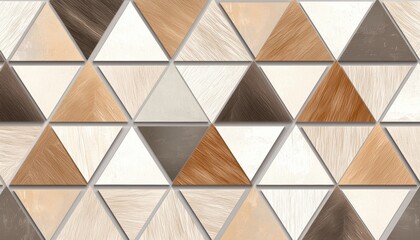 Seamless tessellated equilateral triangles in muted neutral tones, refined minimalist geometric luxury pattern, sophisticated contemporary elegance