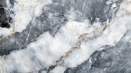 Fototapeta premium Glossy gray and white marble, featuring a captivating blend of smoothness and subtle rough textures. Its intricate patterns showcase delicate swirls of ivory and slate