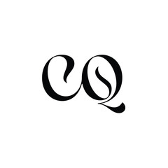 CQ monogram logo design letter text name symbol monochrome logotype alphabet character simple logo