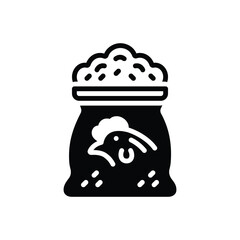 Black solid icon for feeding