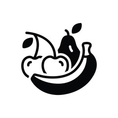 Black solid icon for fruits