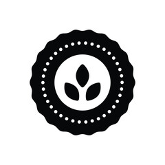 Black solid icon for organic label