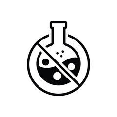 Black solid icon for chemical free