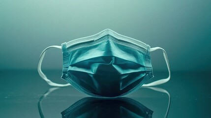 Medical Mask on Clean Surface: Symbol of Health and Safety in Modern Times
