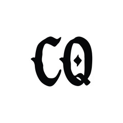 CQ monogram logo design letter text name symbol monochrome logotype alphabet character simple logo
