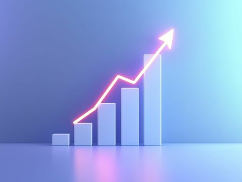 A minimalistic graph showing upward growth, emphasizing corporate success through e-commerce website optimization in a clear visual style.