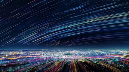 City Nightscape Star Trails