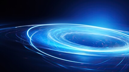 Obraz premium Elegant Blue Abstract Background with Smooth Waves and Glowing Light Effects. Modern Design for Presentation, Digital, and Technology-Themed Projects