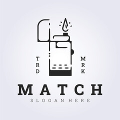 line art match lighter logo template graphic design