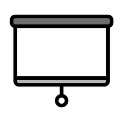 projector screen vector illustration. school equipment flat icons.