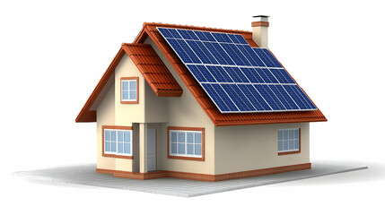 Solar panels on house roof, sustainable energy