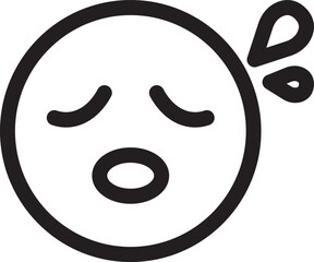 絵文字　顔文字　顔　困る　焦る　冷や汗　アイコン　飾り　イラスト　デザイン　素材